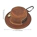 Fjlitx Mini Coin Purse Leather Wallet Cowboy Hat Shape Change Purse Men's Pocket with Keychain Fashionable Keychain Wallet Travel Gift Coin Pocket