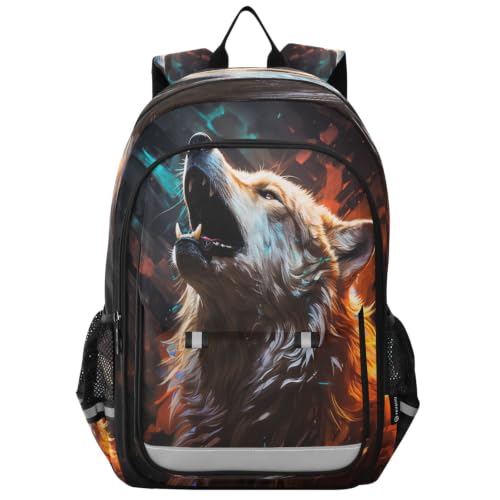 Sac à dos loup cool hurlant scolaire enfants et adolescents