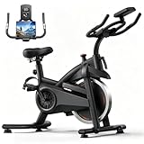 CURSOR FITNESS Indoor Cycling Bike, Quiet Belt Drive Stationary Exercise Bike for Home with 0–100 Adjustable Resistance, App Compatible