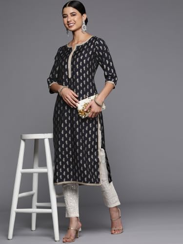 Image of Libas Womens Printed Silk Straight Kurta for Women Suit