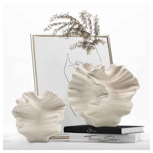 Set of 2 Ceramic Flower Vases for Decor