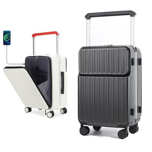 Carry on Luggage Airline Approved, 20 Inch Hard Sided Luggages with Spinner Wheels Carry-On Luggage with Spinner Wheels Carry-On Suitcase - TSA Lock with Front Opening, Grey, 20Inch - Main Image