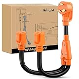 Nilight 30 Amp to 15 Amp RV Y Splitter Adapter Cord 30A Male Plug to Two 15A Female 110V Household O
