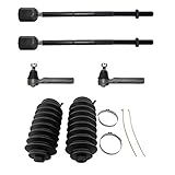 Detroit Axle - 6PC Front Inner and Outer Tie Rod Ends w/Rack and Pinion Boots Replacement for 1994...