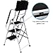 Tool Ladder Folding Portable Steel Frame Max 500 lbs Non-Slip Side armrests Large Area Pedals Detachable ToolBag(Black)