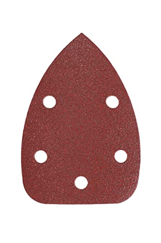 Price comparison product image Mirka Red Delta Sanding Paper Wood Sanding Triangles Hook & loop / 100x140x140mm / Hook & Loop Adhesion / 5-hole / grit P80 / 5 pieces / for sanding wood