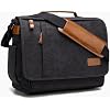 ESTARER 13-14 Inch Laptop Messenger Bag Water-Resistant Canvas Shoulder Bag for Business College, Grey