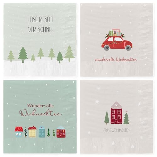 MIJOMA Motivservietten Weihnachten - Festlich, 3-lagig, Set à 80...