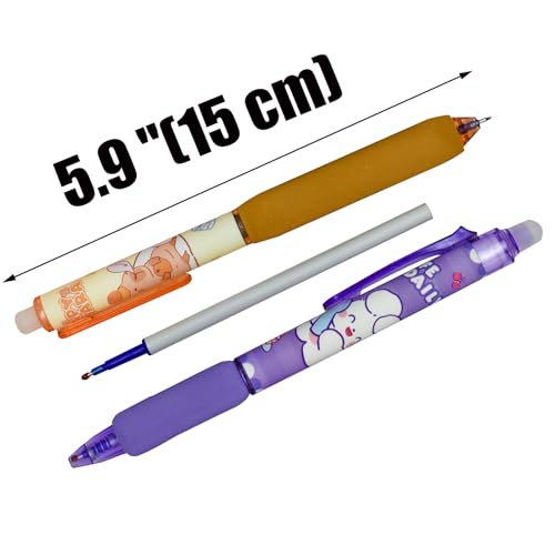Set de 10 bolígrafos borrables de gel Lopenle azul miniatura 4