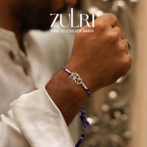 Image of 925 Sterling Silver BRO Cool Luxury Rakhi for Bhai Cotton Thread | Rakshabandhan Rakhi With Fragrance Greeting Card & Roli Chawal and Certificate of Authenticity 925 Silver