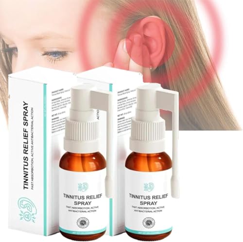 Medilisk Lot de 2 sprays anti-acouphènes pour soulager les acouphènes, spray auriculaire Medilisk, soulagement des acouphènes, soulagement des acouphènes, traitement des acouphènes pour homme et femme