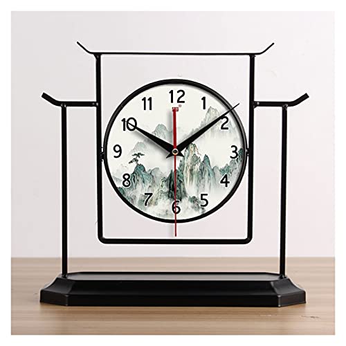 Reloj de mesa vintage reloj de mesa reloj de mesa nuevo relojes de estilo chino para el hogar sala de estar adornos reloj retro reloj de escritorio de 12 pulgadas relojes de mesa para sala de