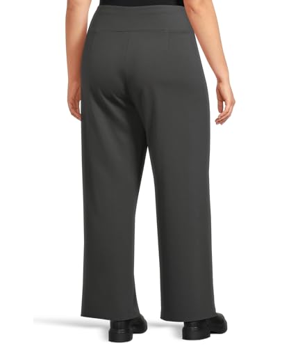 Women's Plus Size High-Waisted Full Length Pants, Graphite3