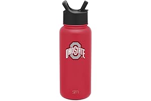 Simple Modern Officially Licensed Ohio State Buckeyes Water Bottle with Straw Lid
