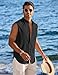 COOFANDY Men's Casual Tank Shirts Black Sleeveless Summer Button Down Dress Shirts Beach Vacation Tank Top