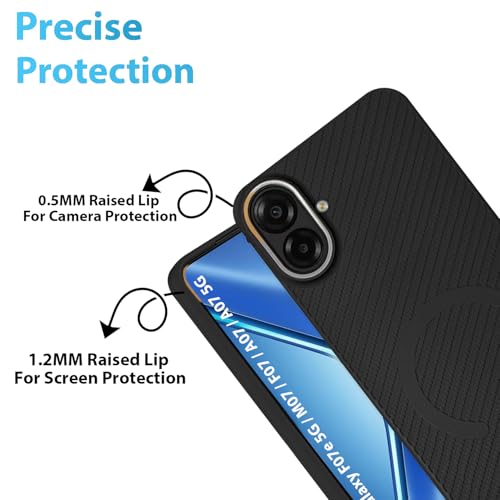 Image of LIRAMARK Rugged Carbon Fibre TPU Armor Silicone Back Cover Case for Samsung Galaxy F07e 5G / M07 / F07 / A07 / A07 5G