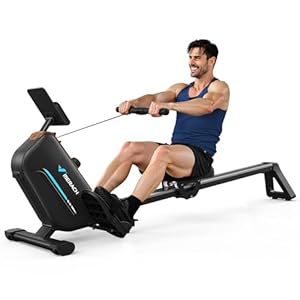 MERACH Rowing Machine for Home Gym, 2025 New Upgraded Powerful Magnetic Rower with Enhanced Resistance System and 130 cm Extended Rail, Ideal for Taller and High Resistance Rowing