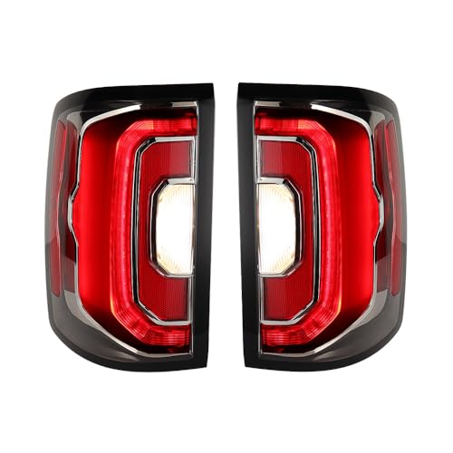 Astra Depot Pair Red Clear Lens Running Brake Tail Light Turn Signal Reverse Lamp Compatible for 2016-2018 GMC Sierra Denali 1500 |2019 Sierra 1500 Limited