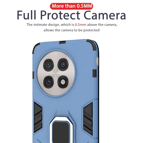Image of Pikkme D5 Tough Armor Bumper Case | 360 Protection Case | Ring Holder Stand Back Cover for OnePlus 13R 5G (Blue)