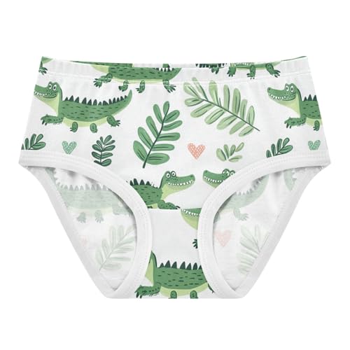 Wusikd Green Crocodiles Girls' Underwear Cotton Leaves Girls Briefs Soft Toddler Underwear 2T