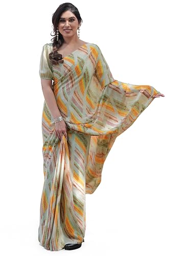 Image of MIRCHI FASHION Saree for Woman Chiffon Floral Printed | Lightweight Comfortable Daily Wear Women's Sari with Unstitched Blouse Piece (Available in 15 Colors)