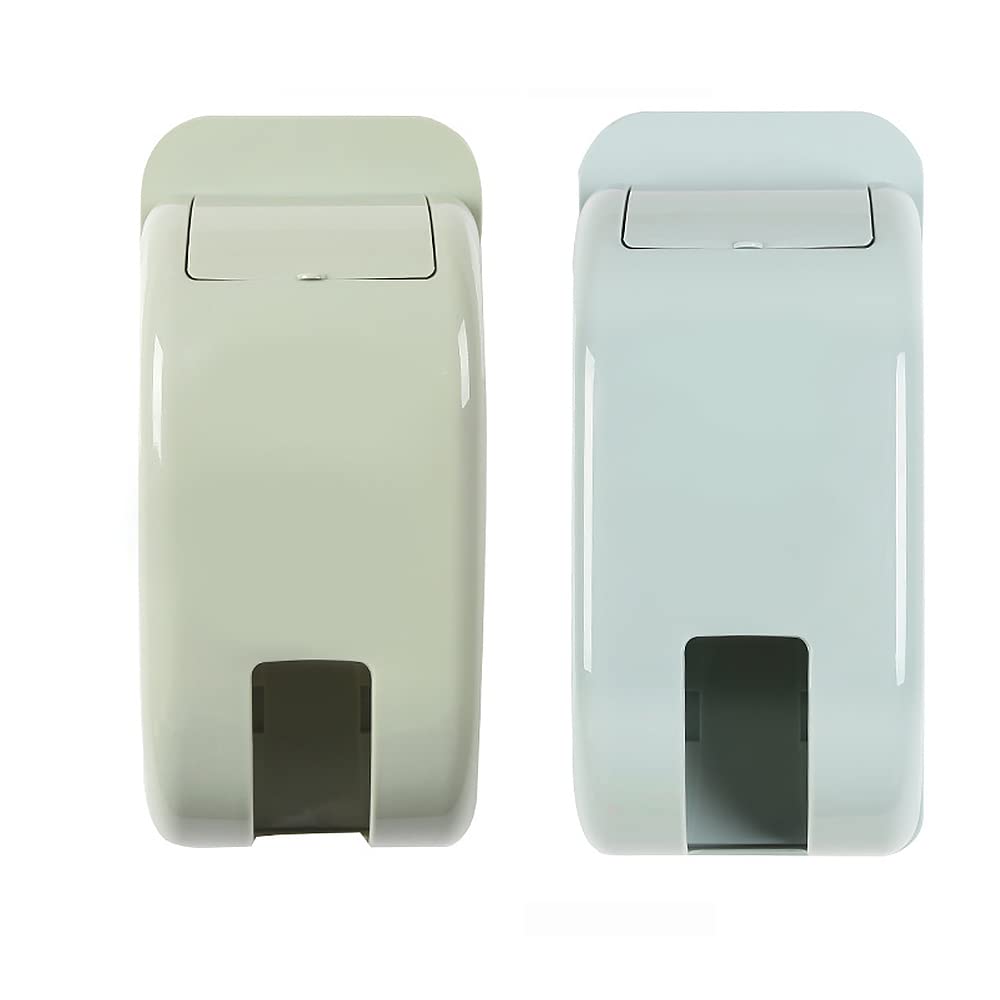 Soporte para bolsa de transporte, autoadhesivo para montaje en pared, dispensador de bolsa, soporte para cubo de basura, dispensador de bolsas de basura para cocina, hogar, baño (azul + verde)