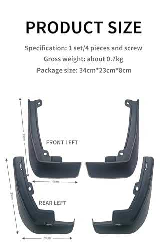 Image of ontto Mud Splash Guards Compatible with Honda M-NV 2021-2024 Fender Flares with Hardware Front and Rear,ABS Plastic Mud Flaps 4PCS Mudguard Tire Protector