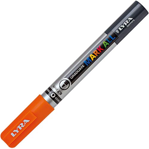 LYRA Graduate Mark All Paint Marker, 0.7mm XS Tip, Orange