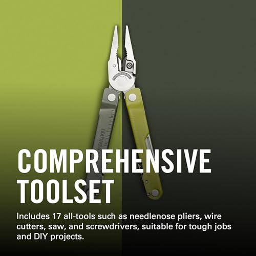 Image of LEATHERMAN, Rebar Multitool with Premium Replaceable Wire Cutters and Saw, Mossy Slate