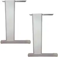 Par Pé para Mesa com Acabamento em Madeira – Firmeza, Resistência e Estilo para sua Mesa - Escritex (Cinza)