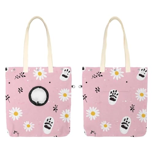 Bolsa para mascotas Show Head antiestrés con apertura de lona y huellas de gato 2