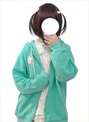 Image of Pokn Y2K Zip Up Hoodie Jojifuku Cutecore Kawaii Hoodie Clothes Women Long Sleeves Tops Graphic Cutecore Shoujo Clothes