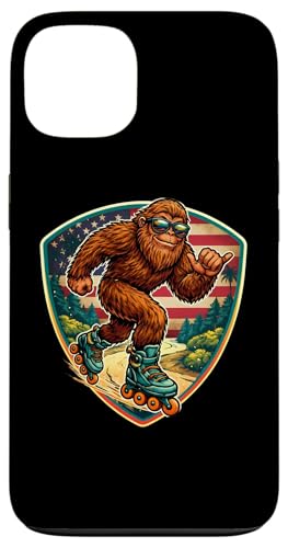 Sasquatch Rollerblading�r�b�O�t�b�g�V���J���[���[�u���[�h�A�����J�� �X�}�z�P�[�X iPhone 13 �p