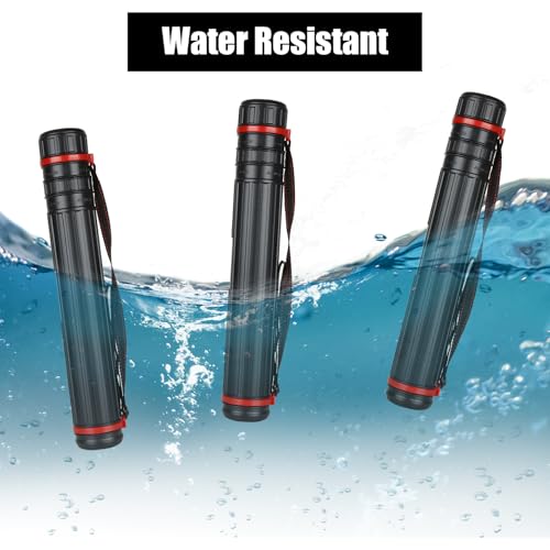 Image of DAJAVE 4 Pack Extendable Poster Tubes, Expand from 17 to 28 Inch, Poster Tube with Strap, Black Telescoping Art Drafting Tube, Round Poster Holder Tube for Carrying Artworks Scrolls Blueprint