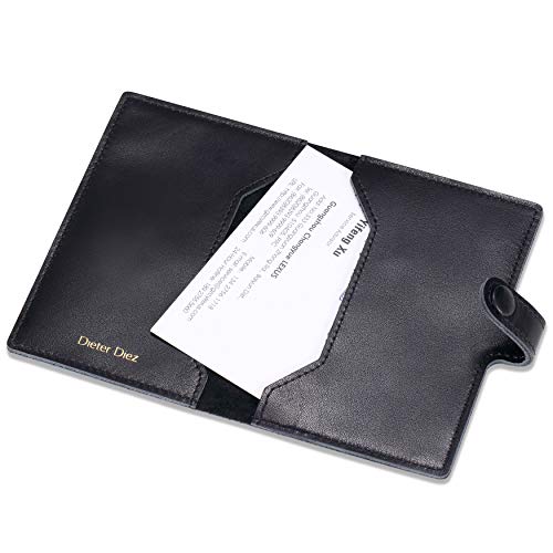 Image of HISCOW Minimalist Thin Bifold Card Holder - Italian Calfskin (Dieter Diez, Black)
