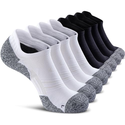 Image of CWVLC No Show Sports Compression Socks for Men Women with Cushion (4 /8 Pairs)