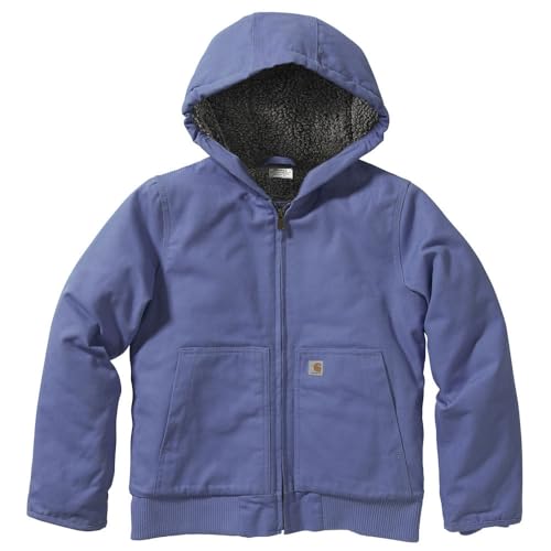 Image of Carhartt Girls' Zip Front Canvas Insulated Hooded Active Jacket