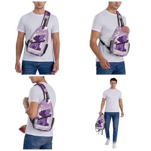 Bolso cruzado negro tipo sling para hombres y mujeres miniatura 7
