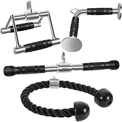 JUNC LAT Pull-Down Exercise Device Combined with Triceps Compression Cable Accessories, Weight Machine Accessories, Double D Handles, V-Shaped rods, trigeminal Ropes, Rotating Straight Bars