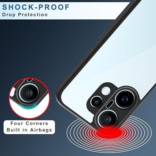 Image of CEDO Backcover for Vivo X200 Fe (5G) | Camera Protection Bump Shockproof Edge | Ultra Hybrid Transparent Acrylic Clear TPU+PC Hard Backcase Cover (Black)