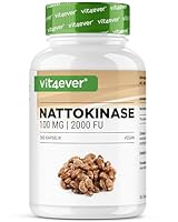 Nattokinase - 365 Kapseln mit je 100 mg (20.000 FU/g) - 12 Monatsvorrat - Vegan - Ohne Gentechnik - Ohne unerwünschte Zusätze