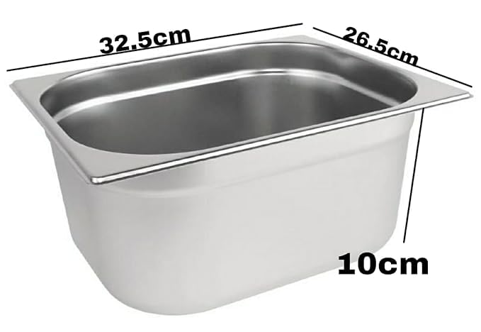 Image of Shoppers Hub PNQ 2000W Electric SS Bain Marie with Glass & Two Compartments of 1 /2 GN Pan | Food Warmer Steamer (GN Pan:Length - 325mm, Breadth - 265mm, Depth-100mm, Each GN Pan Capacity-5.5L)
