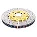 DBA DBA52113GLDXS 5000 Series XS Gold Hat Premium Cross-Drilled and Slotted Front Vented Fully Assembled Disc Brake Rotor - 2 Piece