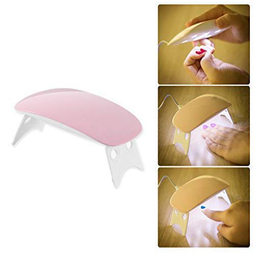 NAILWIND Nail Dryer Lamp Mini, 6W LED UV Portable Nail Dryer Curing Lamp Light for Gel Based Polish USB Power with 45s/60s Timer Setting 3