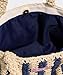Womens Small Striped Straw Tote Nautical Navy