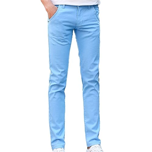 JEShifangjiusu Men'S Slim Fit Cotton Stretch Pants Classic Flat Front Dress Pants Casual Straight Business Suit Trousers