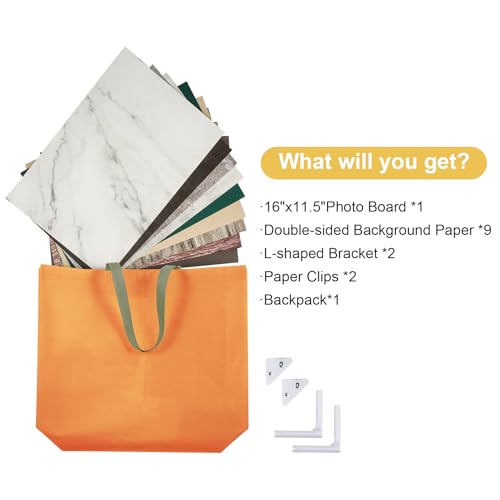 image for Meking 9Pcs 18Patterns Small Product Photography Backdrop Kit Photo Ba