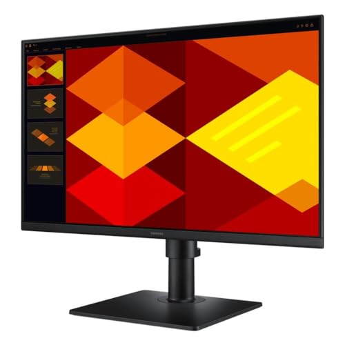 Monitor Samsung 24', FHD, ajuste de altura, 100Hz, USB Hub, Display Port, HDMI, Preto, S4