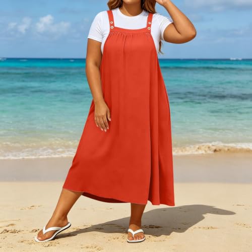 Robe salopette grande taille aux finitions froncées soignées - 2