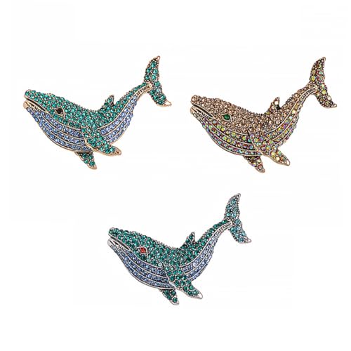Broche de baleine en strass et alliage d'art pour costume élégant